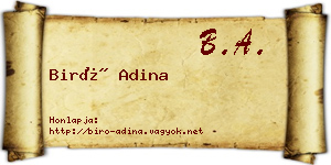 Biró Adina névjegykártya